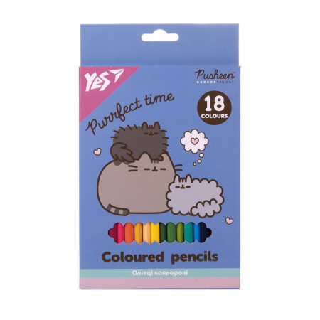 Набір кольорових олівців YES Pusheen 290766 18 кольорів