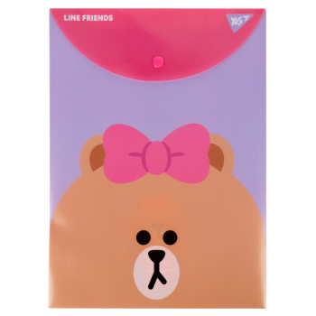 Папка-конверт на кнопці А4 YES Line Friends 492076 33х24 см