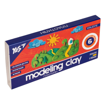 Пластилін YES Erudite 540627 6 кольорів 120 г