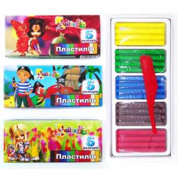 Пластилін 832490 5 кольорів