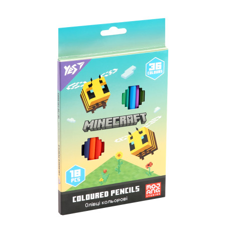 Набір кольорових олівців YES Minecraft Spring 290774 36 кольорів 18 шт