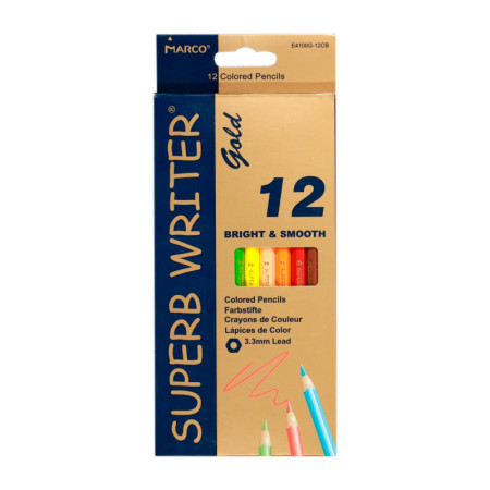 Набір кольорових олівців Marco Superb Writer Gold 4100G-12CB 12 кольорів
