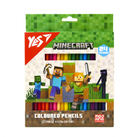 Набір кольорових олівців YES Minecraft 290770 24 кольорів Набір кольорових олівців YES Minecraft 290770 24 кольорів