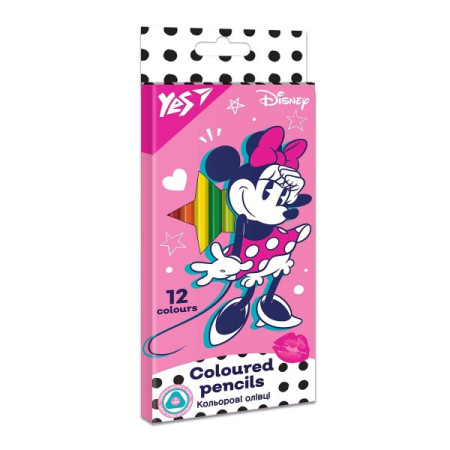 Набір кольорових олівців Yes Minnie Mouse 290668 12 кольорів Набір кольорових олівців Yes Minnie Mouse 290668 12 кольорів