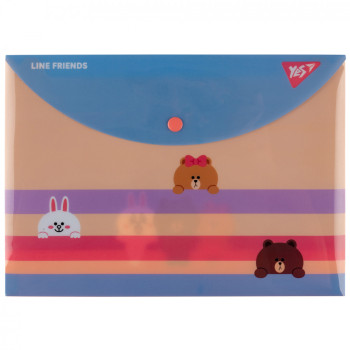 Папка-конверт на кнопці B5 YES Line Friends 492227 26,5х19 см