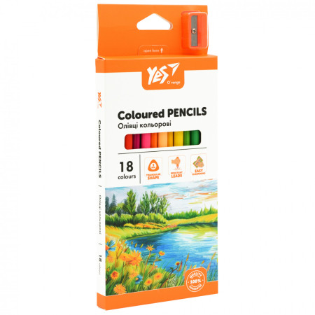 Набір кольорових олівців YES O`range Line 290739 18 кольорів