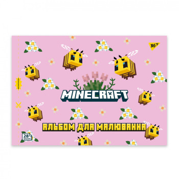 Альбом для малювання скоба з перфорацією А4 YES Minecraft girls 130600 28 аркушів