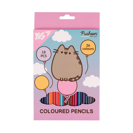 Набір кольорових олівців YES Pusheen Balloons 290751 36 кольорів 18 шт
