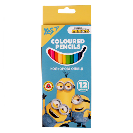 Набір кольорових олівців YES Minions 290706 12 кольорів Набір кольорових олівців YES Minions 290706 12 кольорів