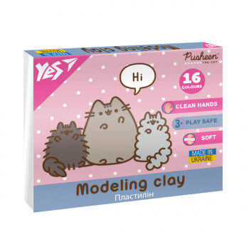 Пластилін YES Pusheen 540694 16 кольорів 320 г