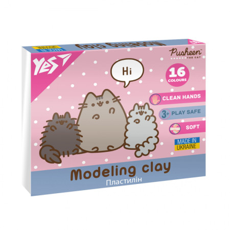 Пластилін YES Pusheen 540694 16 кольорів 320 г