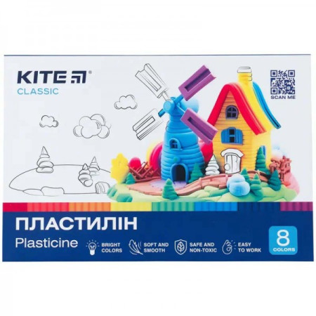 Пластилін Kite Classic K-082 8 кольорів