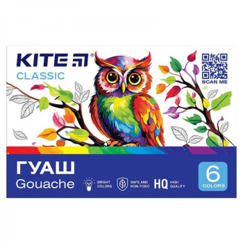 Гуаш Kite Classic K-062 6 кольорів