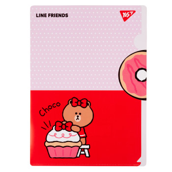 Папка-куточок з клапаном A4 YES Line Friends Choco 492111