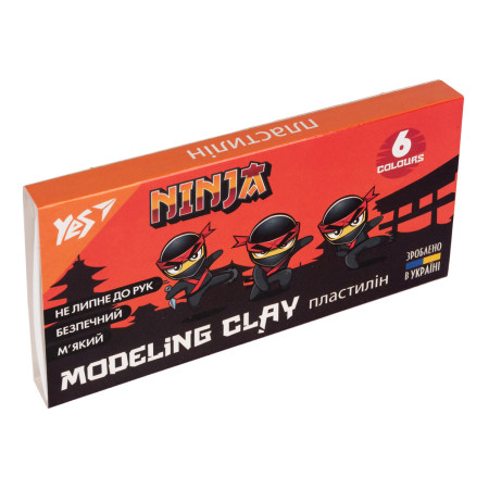 Пластилін YES Ninja 540624 6 кольорів 120 г