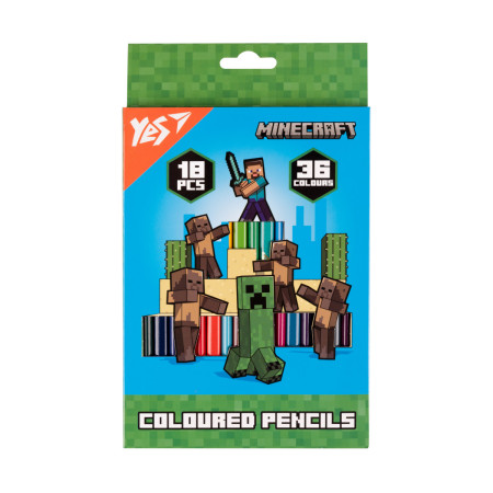 Набір кольорових олівців YES Minecraft Heroes 290750 36 кольорів Набір кольорових олівців YES Minecraft Heroes 290750 36 кольорів