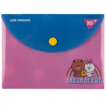 Папка-конверт на кнопці B7 YES Line Friends 492264 15х11 см