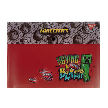 Папка-конверт А4 YES Minecraft 492083 24х34 см червона
