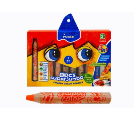 Набір кольорових олівців Marco Chubby color 1800-8CB 8 кольорів