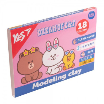 Пластилін YES Line Friends 540679 6 кольорів