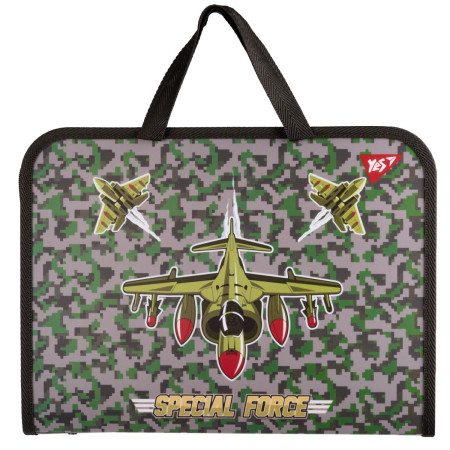 Папка-портфель на блискавці FC YES Military 492243 26х35х3 см