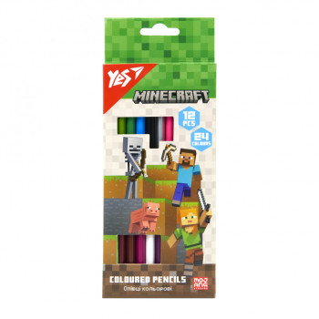 Набір двосторонніх кольорових олівців YES Minecraft 290763 24 кольори