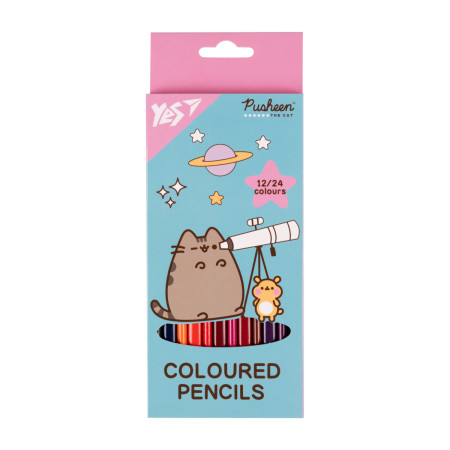 Набір кольорових олівців YES Pusheen Cheek 290745 24 кольори 12 шт