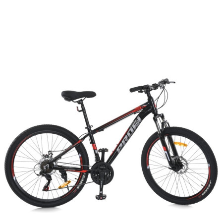 Велосипед дитячий Profi Shimano MTB-2602-2 26 дюймів чорний з червоним
