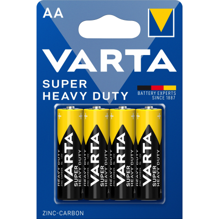 Батарейка VARTA SUPER Heavy Duty AA, (R06) U-4 пальчик (цин.вуг.т.е. Жовта) 2006 ЦІНА ЗА 4 БАТАРЕЙКИ