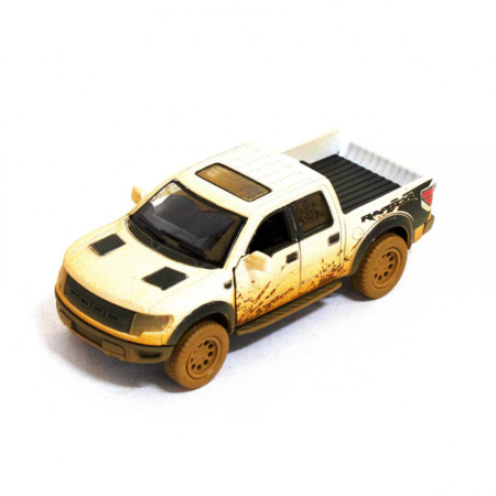 Дитяча модель машинки пікап Ford F-150 SVT Raptor-Supercrew Muddy Kinsmart KT5365WY інерційна, 1:46 Дитяча модель машинки пікап Ford F-150 SVT Raptor-Supercrew Muddy Kinsmart KT5365WY інерційна, 1:46
