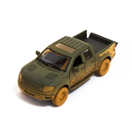Дитяча модель машинки пікап Ford F-150 SVT Raptor-Supercrew Muddy Kinsmart KT5365WY інерційна, 1:46 Дитяча модель машинки пікап Ford F-150 SVT Raptor-Supercrew Muddy Kinsmart KT5365WY інерційна, 1:46
