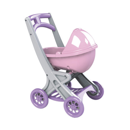 Коляска для ляльок з люлькою Doloni Toys 0121/04 Сіро-рожева Коляска для ляльок з люлькою Doloni Toys 0121/04 Сіро-рожева