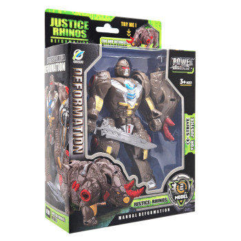Дитячий робот-трансформер Justice Rhinos 168-82(Brown) робот-носоріг