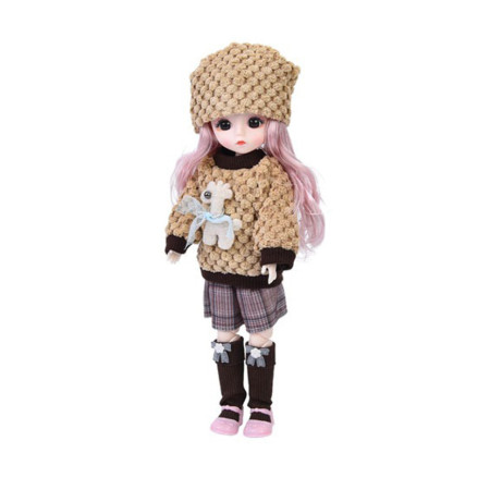 Дитяча іграшкова лялька F0322(Brown-1) шарнірна, розмір 29 см