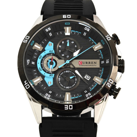 Чоловічий годинник Curren Roberto Elastic Black, 2 ремінці Чоловічий годинник Curren Roberto Elastic Black, 2 ремінці