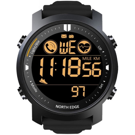 Чоловічий спортивний водостійкий тактичний годинник North Edge Laker Black 5BAR Чоловічий спортивний водостійкий тактичний годинник North Edge Laker Black 5BAR