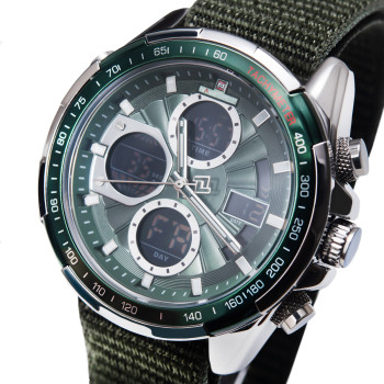 Чоловічий спортивний тактичний годинник Naviforce Fly Army Hook Green, 2 ремінці