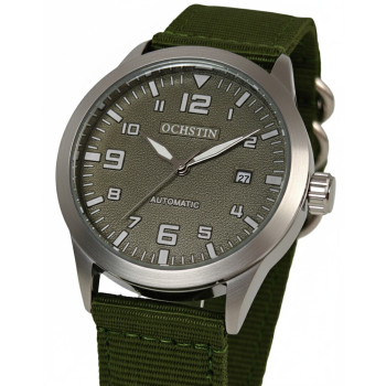 Чоловічий механічний годинник Ochstin Military Hook Green, 2 ремінці
