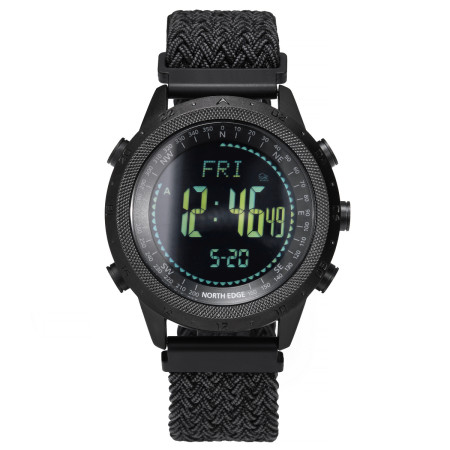 Чоловічий спортивний водостійкий тактичний з компасом годинник North Edge Desert Nylon Power 5BAR з компасом Чоловічий спортивний водостійкий тактичний з компасом годинник North Edge Desert Nylon Power 5BAR з компасом