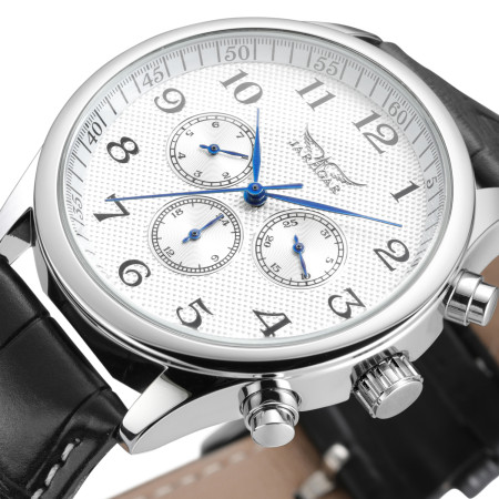 Чоловічий механічний годинник Jaragar Elite White