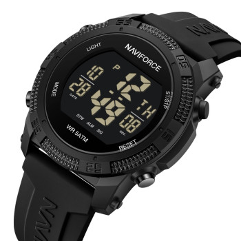 Чоловічий водостійкий спортивний тактичний годинник Naviforce Europe Black