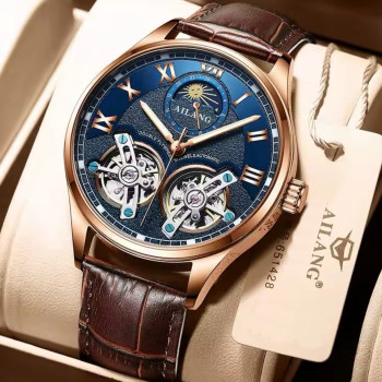 Чоловічий механічний годинник Ailang FlyWheel