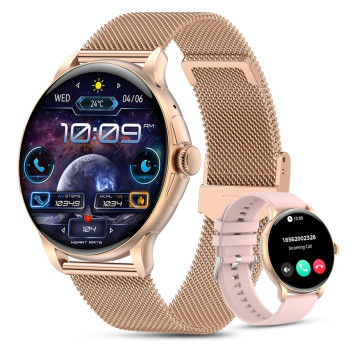 Розумний смарт годинник Smart Holiday Gold Steel, 2 ремінці